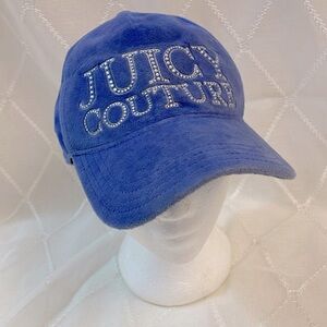 Juicy Couture Rhinestone Light Purple Blue Velvet Baseball Cap